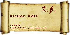 Kleiber Judit névjegykártya